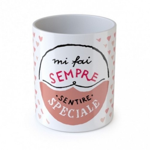 Love Mug "Mi fai sempre sentire speciale", tazza in ceramica