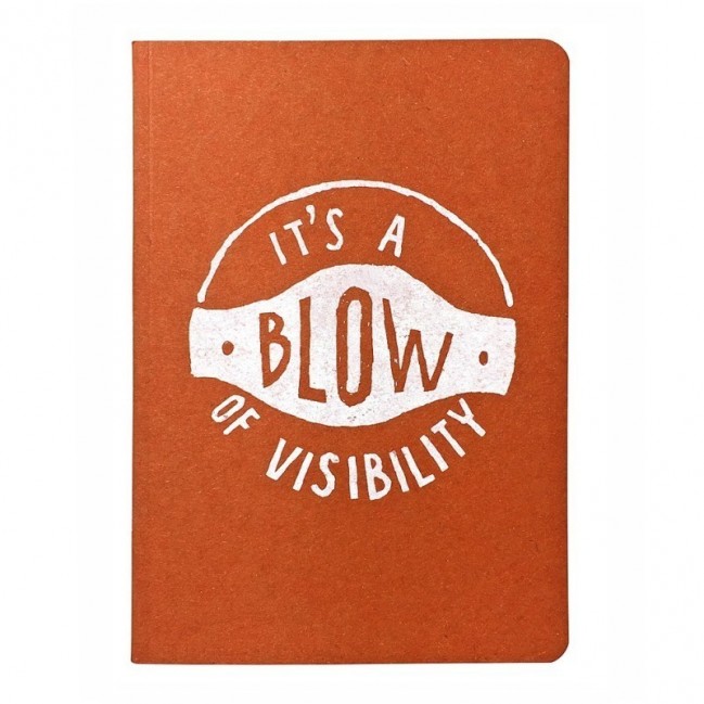 Notes tascabile "It's a blow of visibility", copertina arancione e interno in carta colore nero