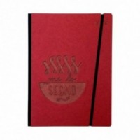 Carnet "Me lo segno" couverture rigide rouge en carton naturel, format LARGE 16x21,7 cm