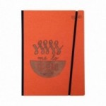 Carnet "Me lo segno" couverture rigide orange en carton naturel, format LARGE 16x21,7 cm