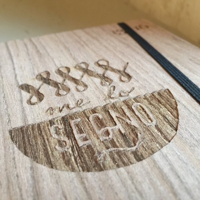 Carnet "Me lo segno" Couverture rigide en bois de frêne, format de poche - SMALL 11x15 cm