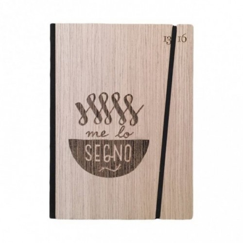 Taccuino "Me lo segno", copertina rigida in legno essenza frassino, formato LARGE 16x21,7 cm