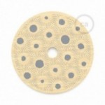 Le Palle Volanti. Paralume disco in legno con stampa su due facciate - pattern Drops + pattern Trippy