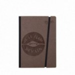 Taccuino "Je le ferai demain" copertina rigida CAFFÈ in cartone naturale, formato SMALL tascabile 11x15 cm
