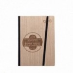 Cahier "J'en prends bonne note", couverture rigide en bois de frêne , format de poche SMALL 11x15 cm