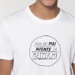 T-shirt unisex "Non ho mai niente da mettermi" 100% cotone biologico colore bianco